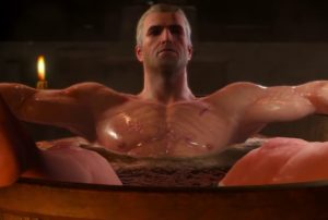 PlayStation the witcher netflix bathtub scene with geralt de riv