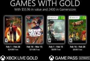 Xbox Games With Gold jeux de février 2022