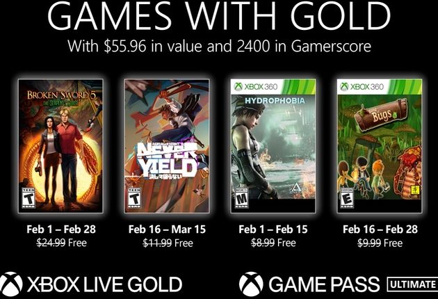 Xbox Games With Gold jeux de février 2022