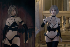 ashley graham sexy underwear latex resident evil 4