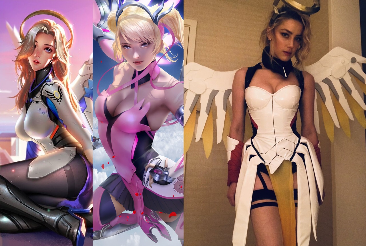 amber heard mercy overwatch sexy cosplay