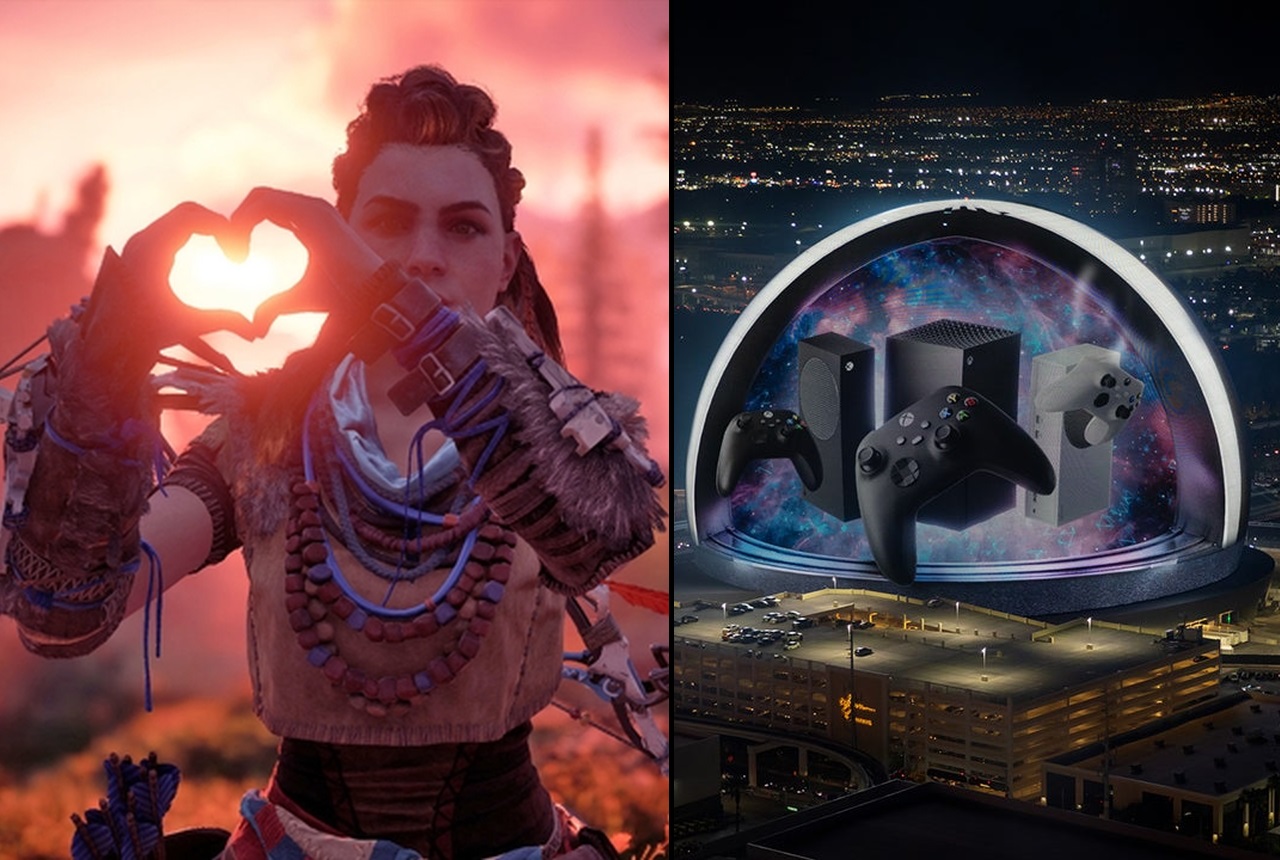 sony playstation gaza human aid versus xbox advertising las vegas sphere