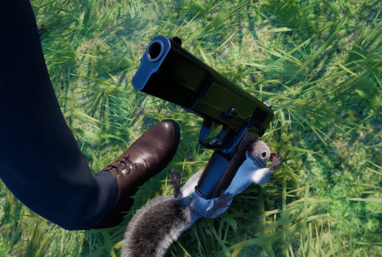 squirrel with a gun logo