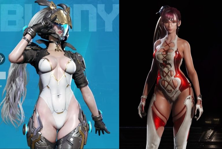 the first descendant ult bunny versus stellar blade eve cybernetic bondage suit