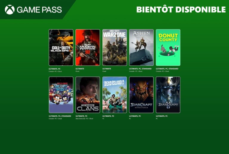 game pass seconde moitié d'octobre 2024