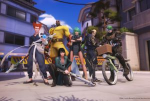 One Punch Man x Overwatch 2 logo