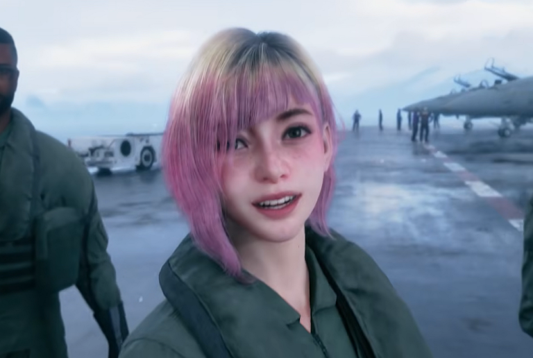 ace combat 8 sexy pilot pink hair
